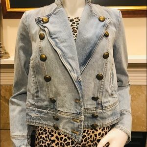 NWOT- FREE PEOPLE Military Jean Jacket